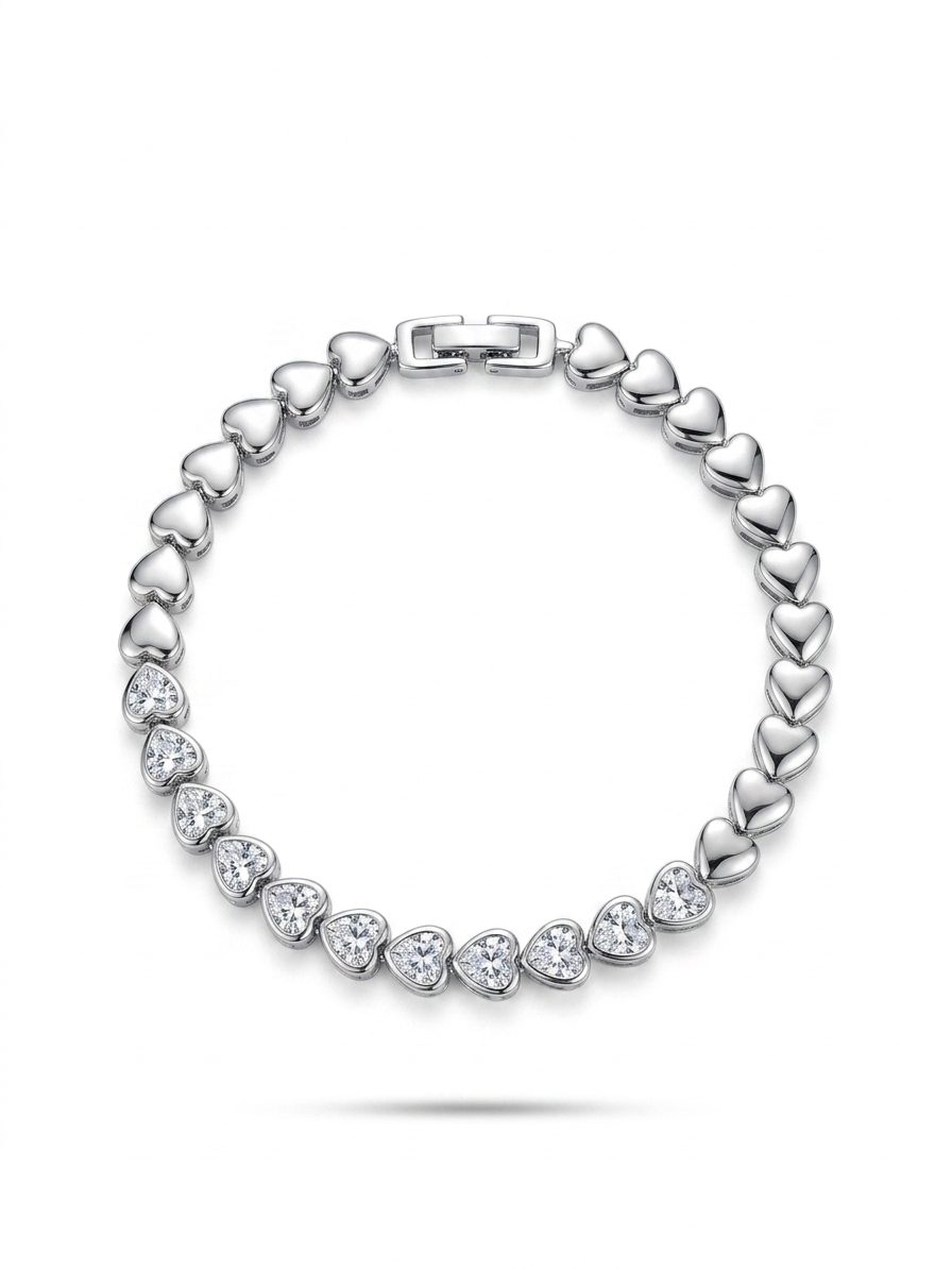 Herz Armband Silber mit Steinen