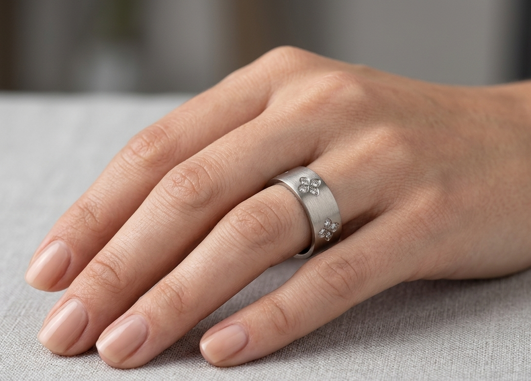 Glitter Clover Ring