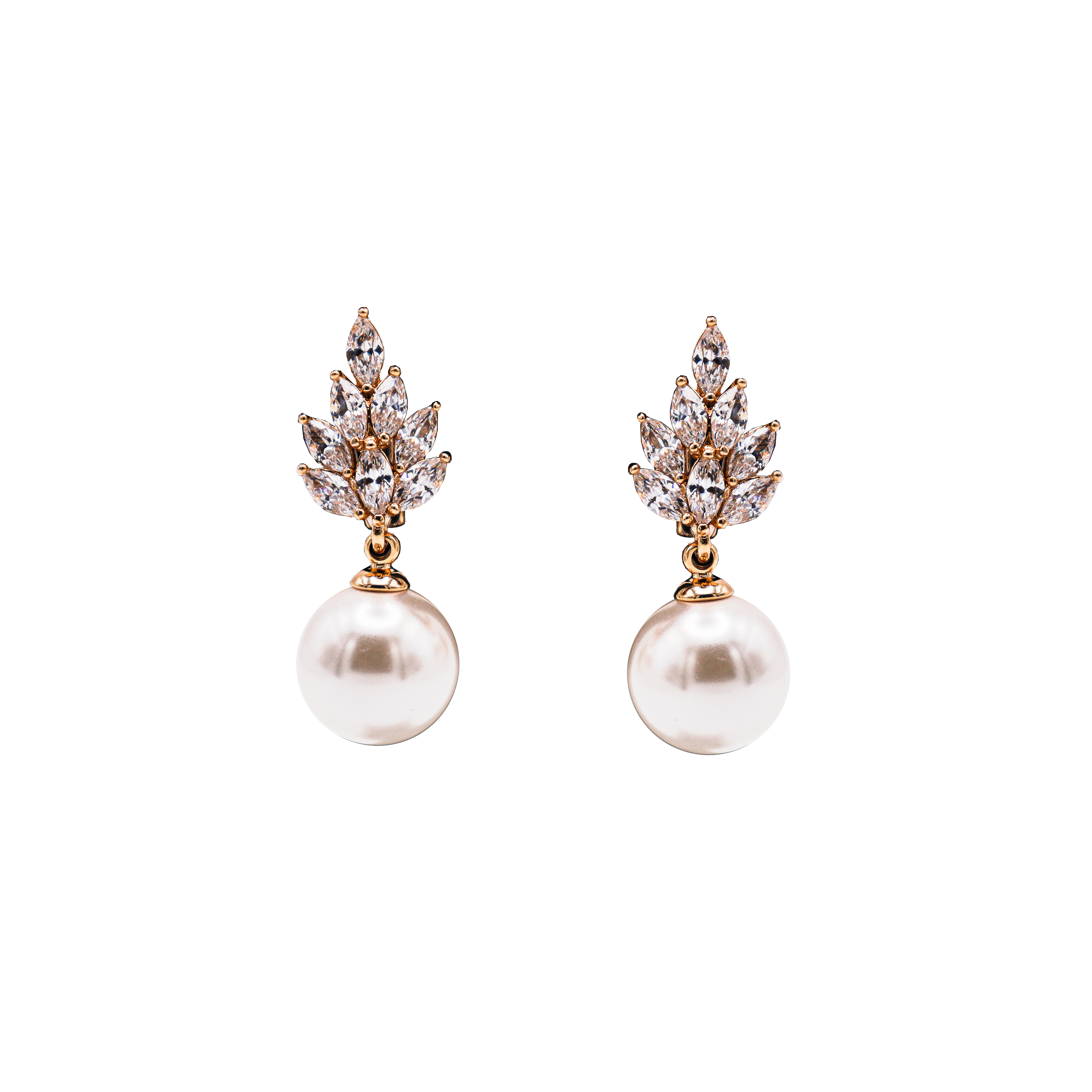 Filigrane Perlen Ohrringe mit Kristallen